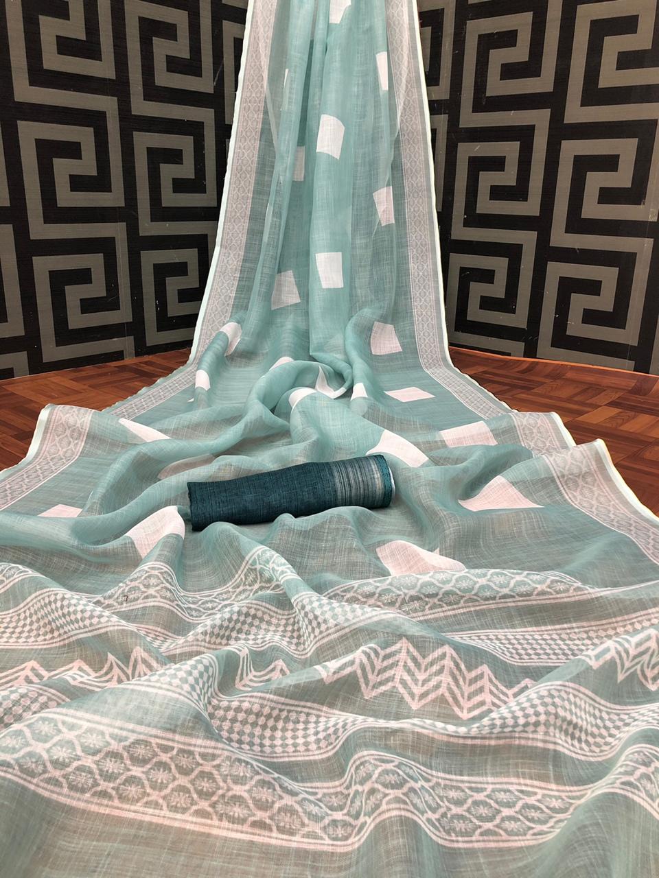 Vk Daily Wear Linen Printed Saree Catalog